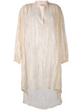 metallic striped elongated shirt