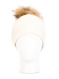 detachable pompom ribbed hat