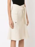 mid-length lace up skirt
