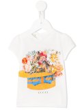 bird floral hat print T-shirt