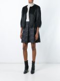 flocked A-line skirt