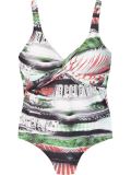 open back printed swimsuit