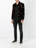polka dot embossed clutch