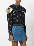 cold-shoulder detail sweatshirt