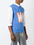 hooded knitted sleeveless top