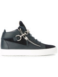 chain-trimmed mid-top trainers
