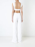 pleat detail V-neck jumpsuit
