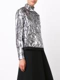 zip-up turtleneck blouse