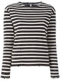 striped destroyed T-shirt