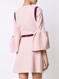 trim panel flared sleeve shift dress