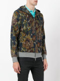 floral print zipped hoodie