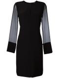 sheer sleeve shift dress