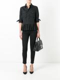 pleated hem shirt jacket