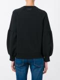 gathered sleeve sweatshirt