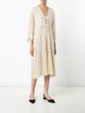 V-neck pleated dress