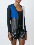 leather panel cardigan