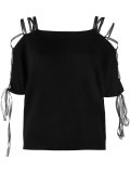 lace-up shoulder knit