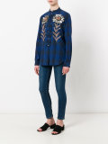 sequin-embellished plaid shirt