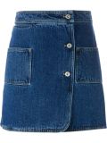 wrap denim skirt 