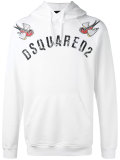embroidered bird logo hoodie