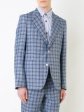 chest pocket checked blazer