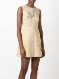 bird appliqué jacquard dress
