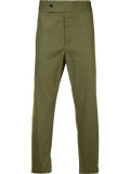 side pipping cropped trousers