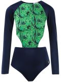 foliage long sleeved swimsuit