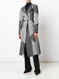 double breasted patchwork coat