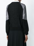 sequinned stripe sheer blouse