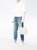laser cut floral shoulder bag