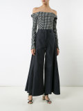 flared godet trousers