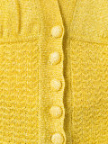 sheer sleeve buttoned cardigan