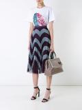 feather print T-shirt