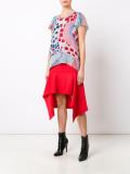 ruffled sleeves flared blouse