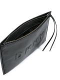 embossed logo clutch
