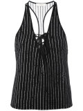 striped tied neck top 