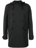 hooded double breasted coat