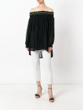 beaded off-shoulders blouse