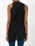 draped sleeveless top