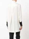 contrast-cuff blouse