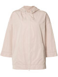zipped hooded coat