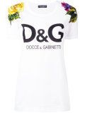 logo floral embroidered T-shirt
