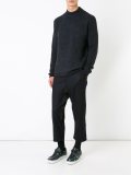 contrast waist cropped trousers