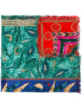 frayed edge patchwork scarf