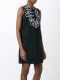 ruffled print shift dress