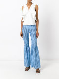 fitted patterned flare trousers