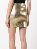 metallic coated mini skirt