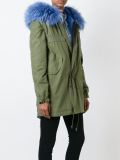 blue trim parka coat