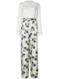 floral wide leg trousers